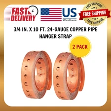 3/4 in. x 10 ft. 24-Gauge Copper Pipe Hanger Strap (2 pack)