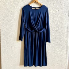 J.JILL Women Size XL Wearever Collection Criss Cross Dress Evening Blue Stretchy