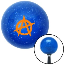 Orange Anarchy Blue Metal Flake Shift Knob w/ M16x1.5 Insert Shifter Auto Brody