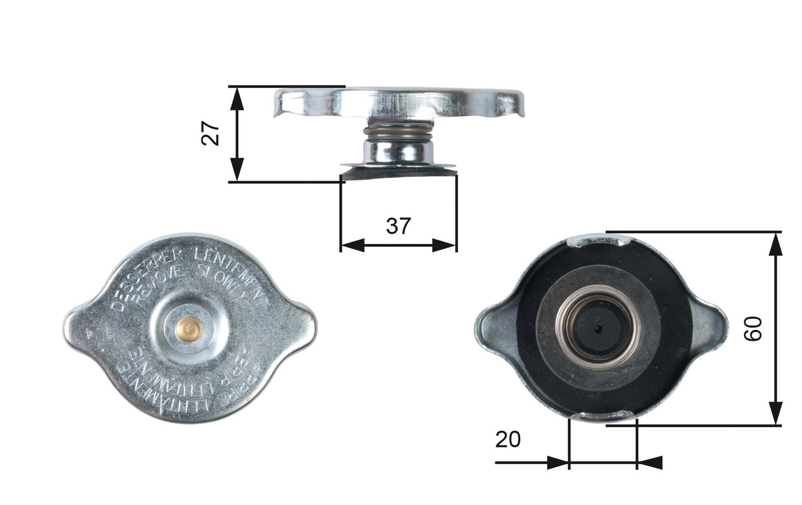 GATES-OE RC217 Cap, coolant tank for MERCEDES-BENZ,PUCH