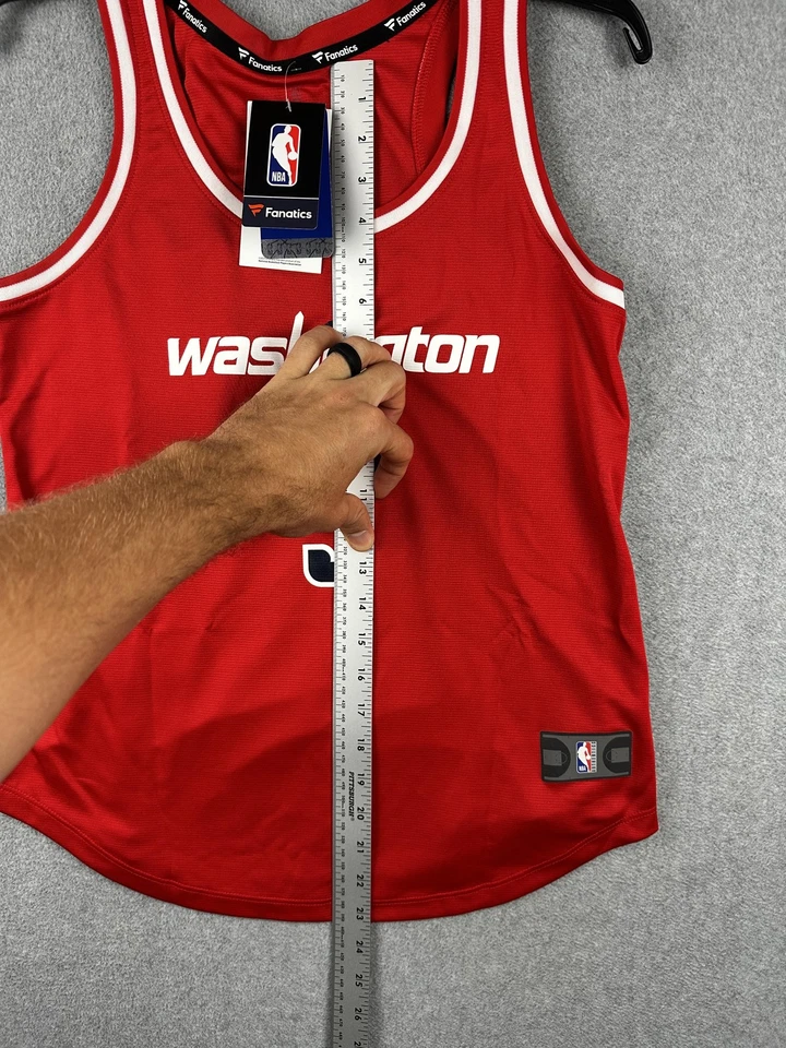 Nueva camiseta de baloncesto de la NBA roja mediana de los Washington Wizards para mujer 3 fanáticos Foto 4 de 4