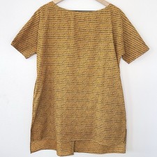 Ilana Kohn Urban Outfitters Mini Shirt Dress S 100% Cotton Orange Gold Diamond