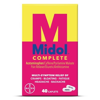 Complete Menstrual Pain Relief Caplets, 40 Count - Provides Cramp and Headache