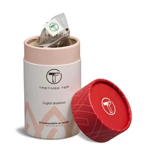 15 English Breakfast Tea Bags Biodegradable Pyramid Sachets Black Tea Blend