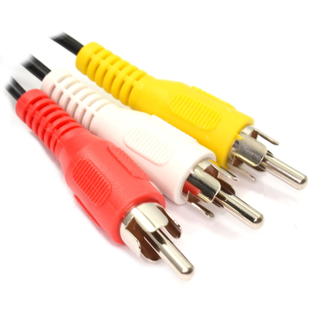 2m 3 x RCA Phono Audio Video Composite Yellow and Audio Red White TV Cable Lead