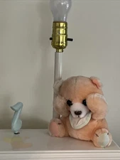Working Vtg Nursery Musical Lamp Lullaby Rock A Bye Baby Child Bear Duck