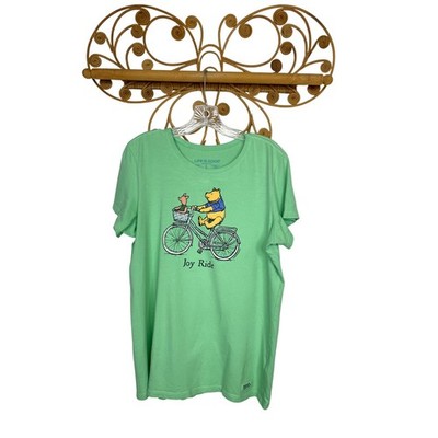 Life is Good Women's Winnie & P Joy Ride Short Sleeve Tee Green L