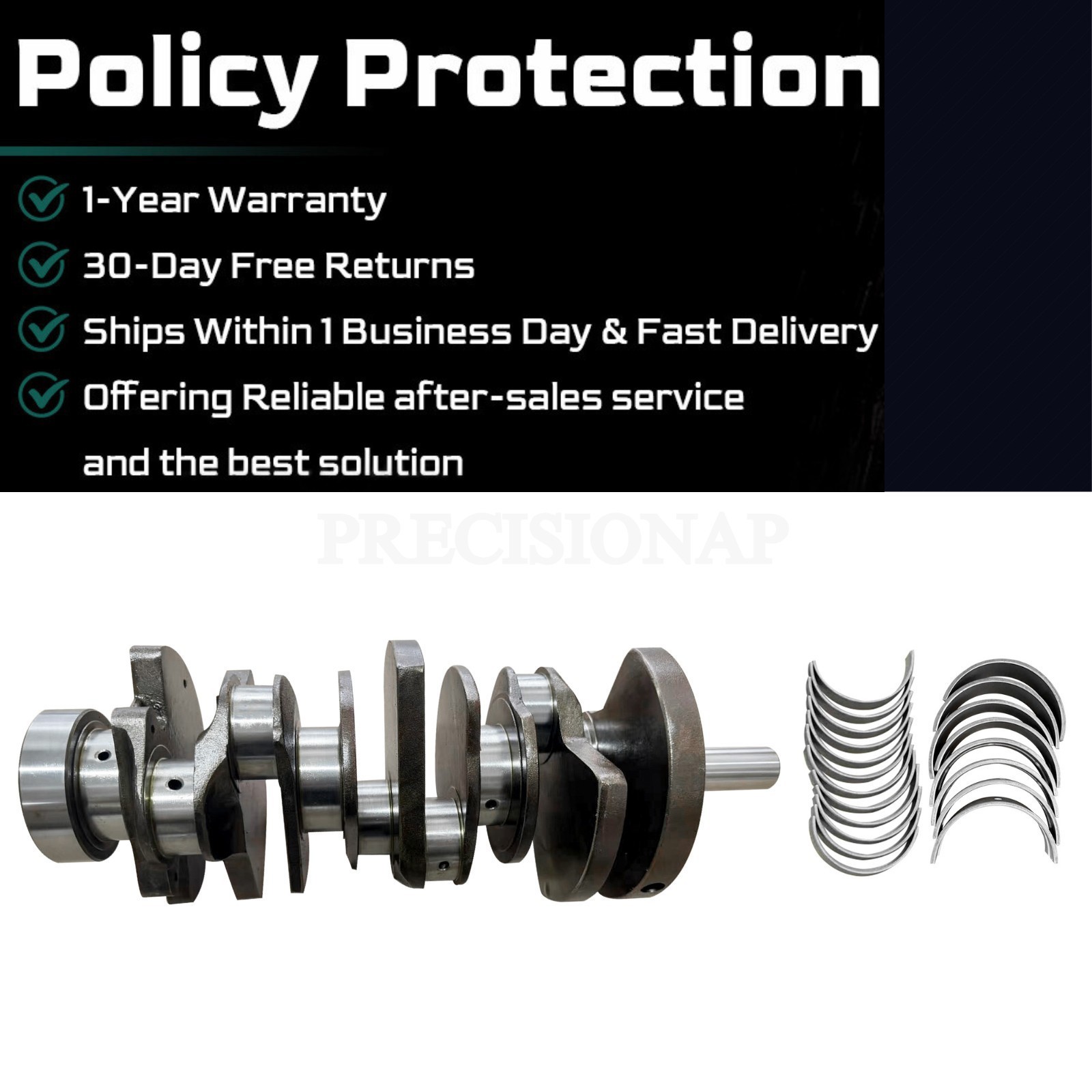 For Maserati Ghibli Levante Quattroporte Crankshaft W/ 2 Bearings 3.0 V6 323957