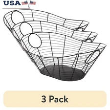 Oval Wire Storage Basket W/ Cutout Handles Perfect Toys Accessories Gifts New