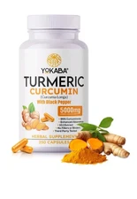 250 Capsules Turmeric Curcumin 5000mg Herbal Extract with BioPerine by YOKABA