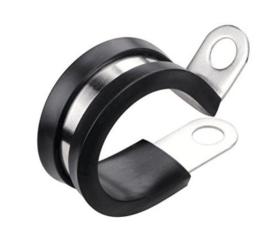 20 Pack 3/16 Inch Stainless Steel Cable Clamp Rubber Cushioned Metal Clips
