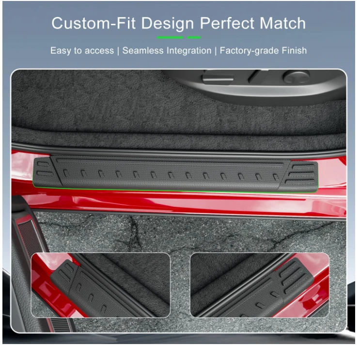 Protector de umbral de puerta compatible con Kia Telluride 2020-2025 4 piezas (arroz) Foto 2 de 4