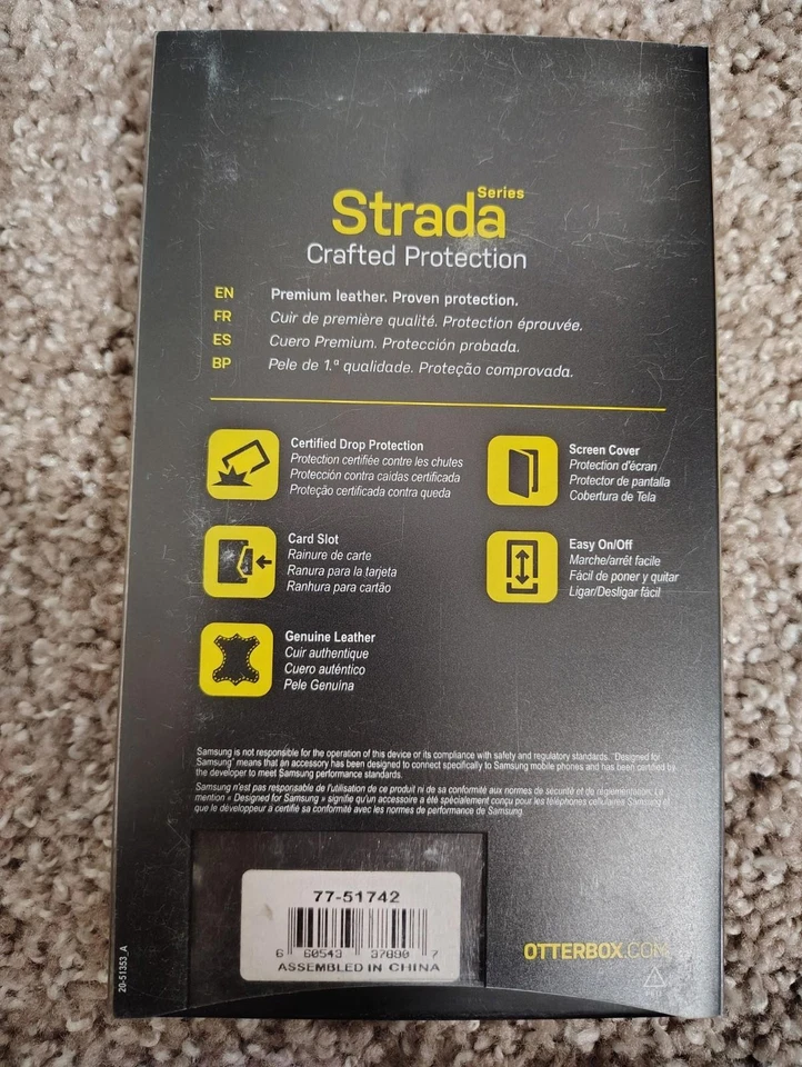 Funda tipo billetera de cuero marrón tipo folio OtterBox Strada para Samsung Galaxy S6 Foto 2 de 2