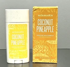 Schmidt's Natural Deodorant COCONUT PINEAPPLE Sensitive Skin - 3.25 oz NIB (#m1)