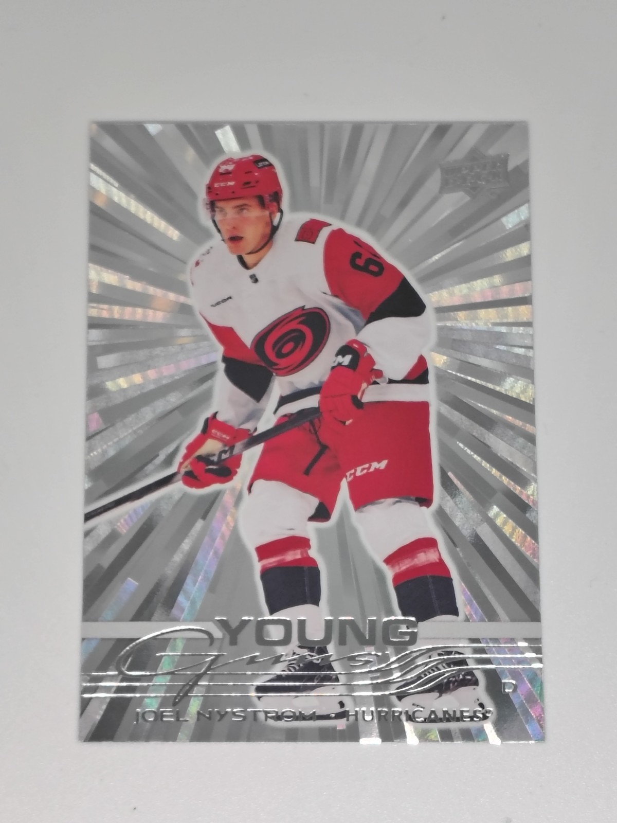 Upper Deck 2025-26 Series 2 Joel Nystrom Young Guns Outburst #482 Hurricanes