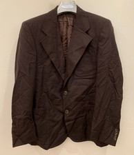 1970s Vintage wool silk classic brown rockabilly disco jacket blazer 40R