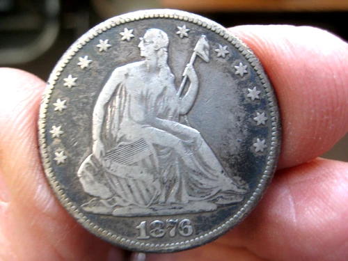 1876-P Seated Liberty Silver Half Dollar ~ Fine