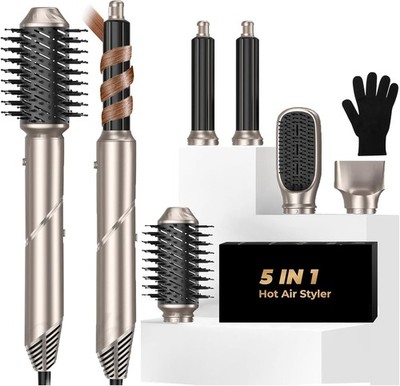 Ionic Blow Dryer Brush 5 in 1 Hair Styler Volumizer Straightener