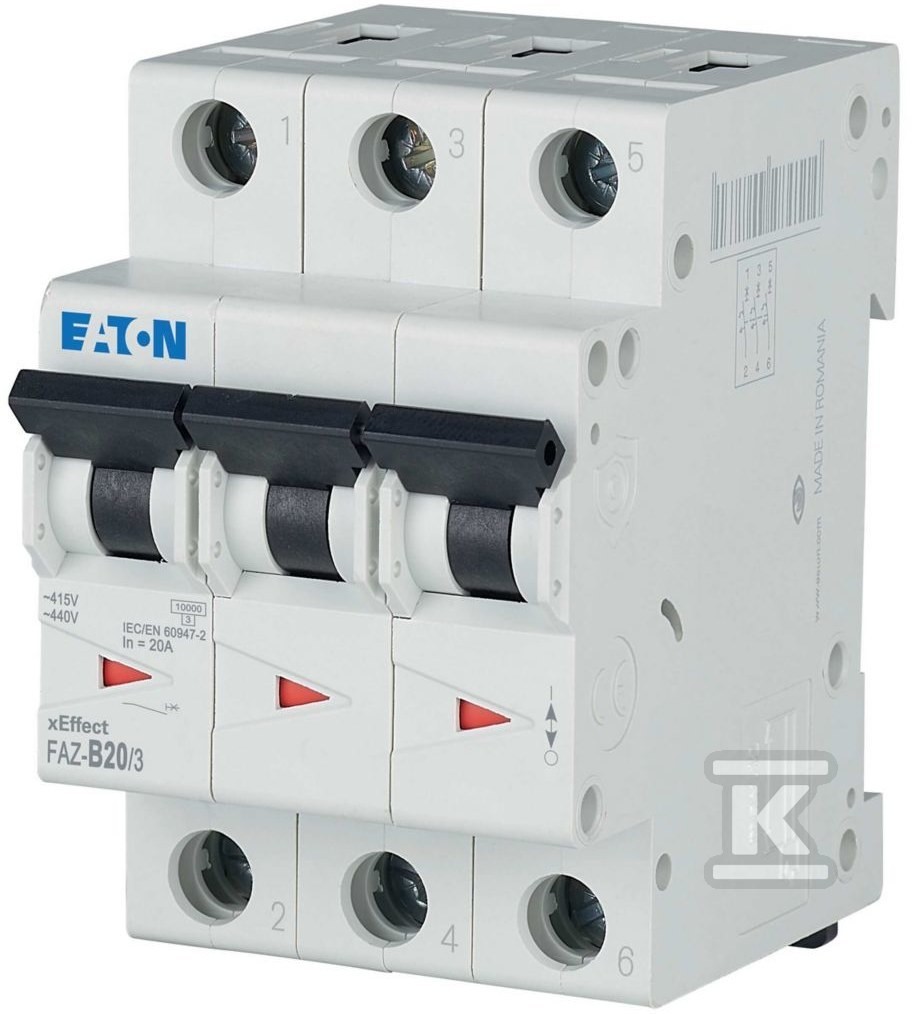 Interruttore sovracorrente 3P B 20A 15kA AC FAZ B20/3 278848 - Immagine 2