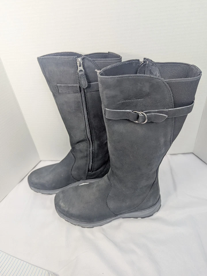 Botas hasta la rodilla Eddie Bauer Lodge de cuero negro grano completo para mujer talla 6,5 Foto 3 de 4