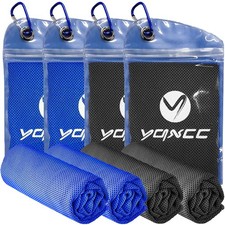 YQXCC Cooling Towels  4 Pack 40"x12"  Cool Small, Dark Gray 2  Blue 2