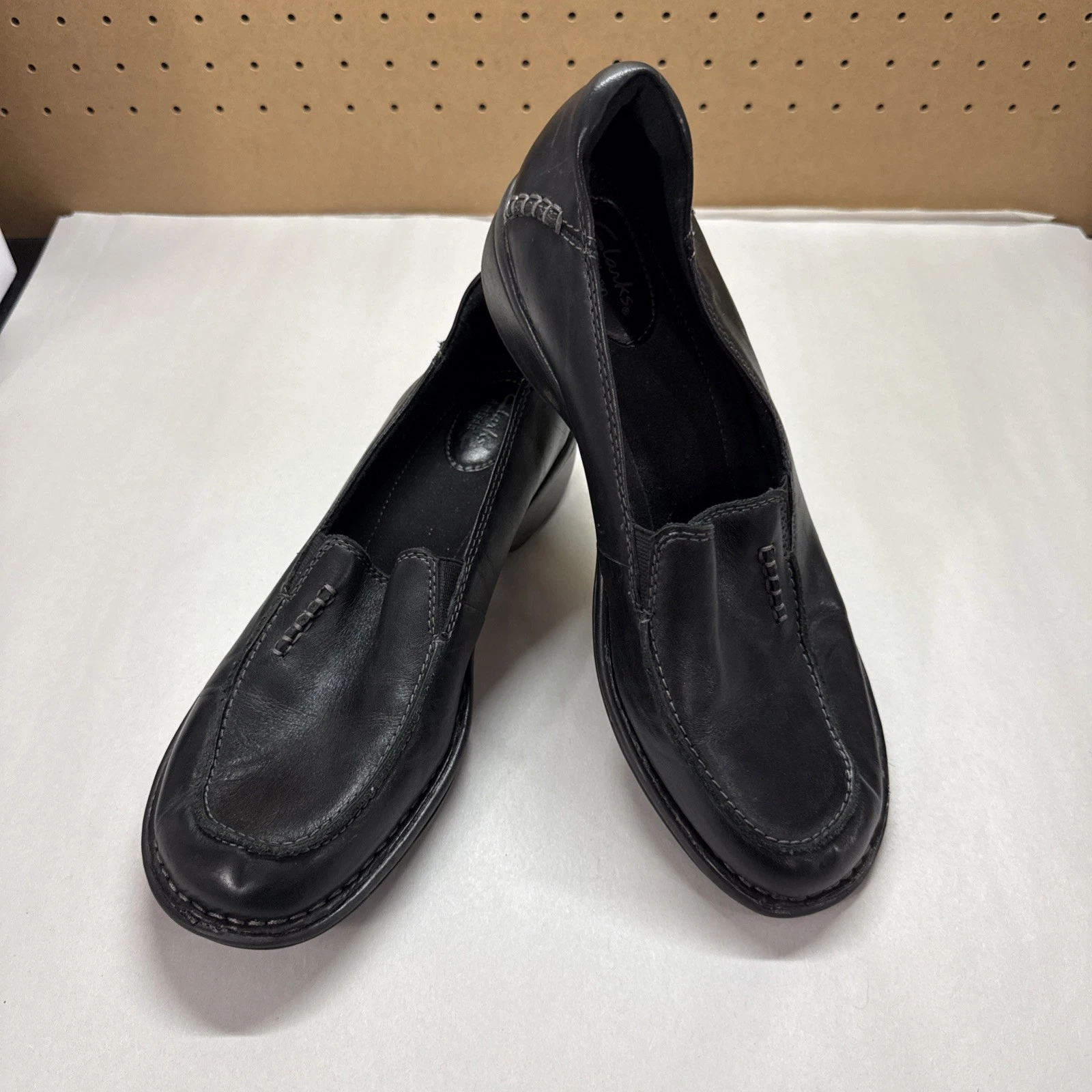 Mocassini Clarks donna neri in pelle taglia US 10M
