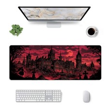 Gothic Desk Mat Large Gaming Mouse Pad Extended Big Keyboard Mat 31.5x12 In