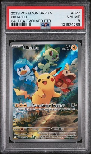 2023 POKEMON SVP EN-SV BLACK STAR PROMO #027 PIKACHU PSA 8