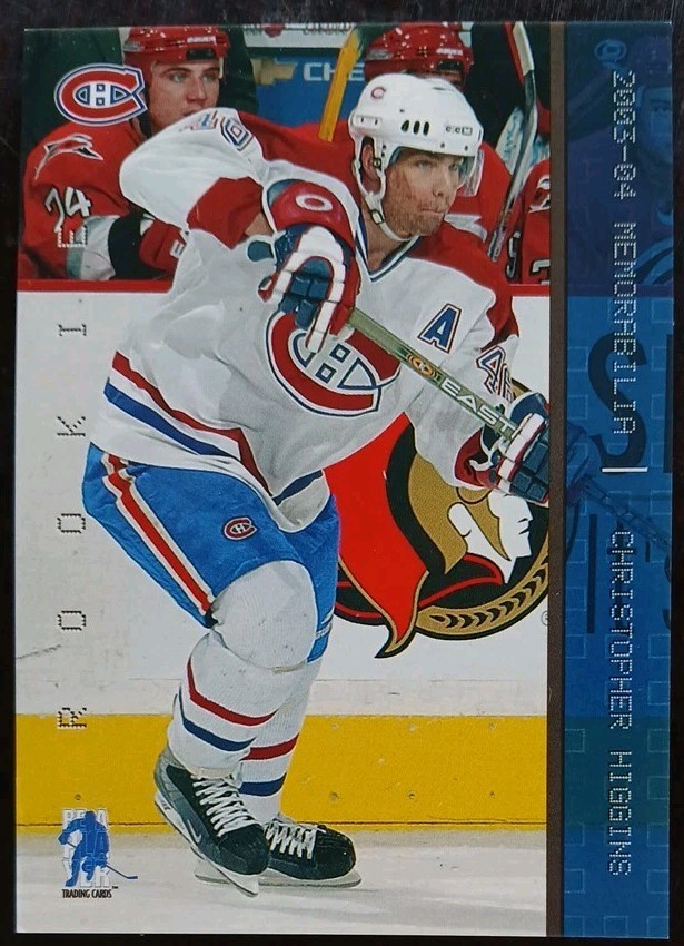 2003 - 2004 ITG Be A Player Christopher Higgins RC Memorabilia Sapphire /100 