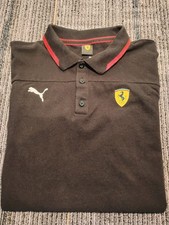 Puma X Ferrari Men's Polo Size Medium Black Scuderia Ferrari Official Racing