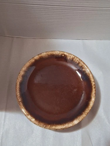 Vintage Hull Pottery Brown Drip Glaze 6.5" Plates 6 Count