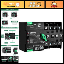 Automatic/Manual Transfer Switch 100A for Home Generator, 4P AC220V, DIN Rail Mo