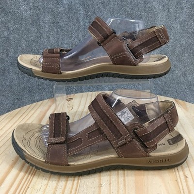 Merrell Sandals Mens 11 Traveler Tilt Convertible Slingback Brown J62217 Leather