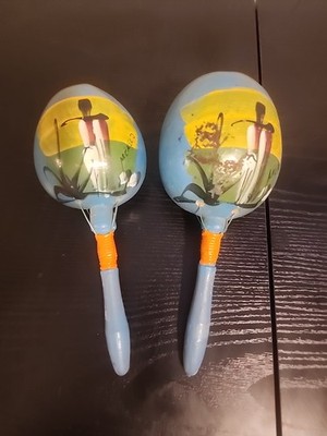 Maracas Handmade Pair Natural Mexican Craftsmanship 1 Of 1