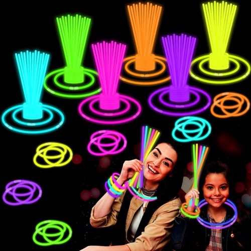 Glow Sticks Party Pack 8"-50,Light up Bracelets & Necklaces Accessories for Kids