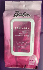 New Barbie 60 Collagen Anti-Aging Make up Cleansing Cucumber Scented Wipes