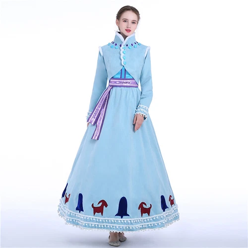 Frozen 2 Anna Elsa Disney Cosplay Costume Evening Dress Costume Princess Dres...