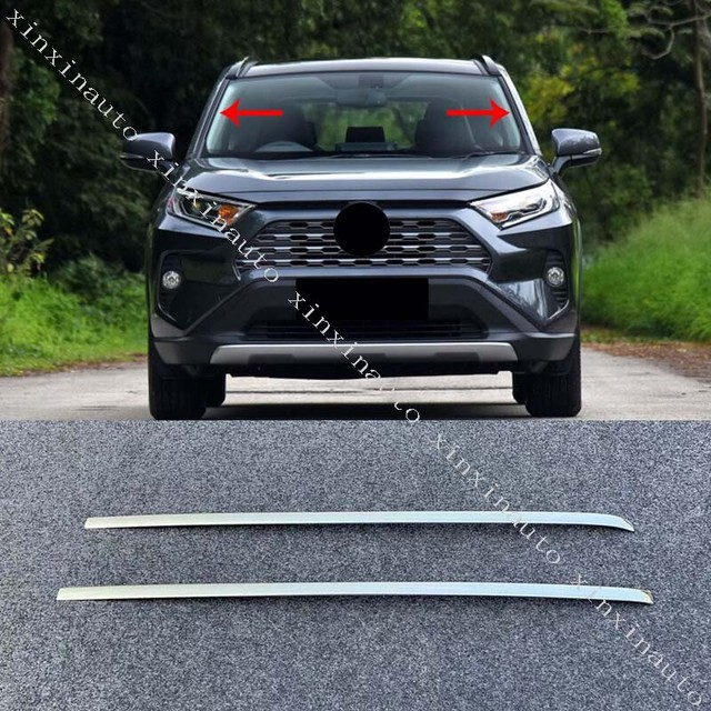 Front Window Wind Shield Deflector Trim Stainless Fit For Toyota RAV4