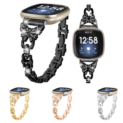 Butterfly Steel Bracelet Watch Wrist Band Strap for Fitbit Versa 4 3 Sense 2