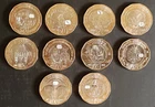 MEXICO 2019-2024 COMPLETE 10 diff. $20 COMMEM. BIMETALLIC coin SET BU unc. barga