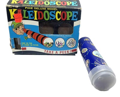 Vtg 70 s Pixie Kaleidoscope Deluxe Model w/ 2 Snapin-Heads Steven Mfg Orig Box