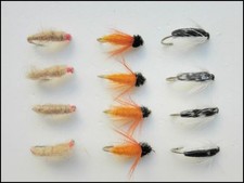 Nymph Trout Fishing Flies, 12 Corixa, Aylotts & Killer Bug, Mixed 10/12/14