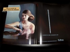 vintage DE BEERS Diamond Jewelry 2-Page PRINT AD Fall 2000 ERICA REDLING