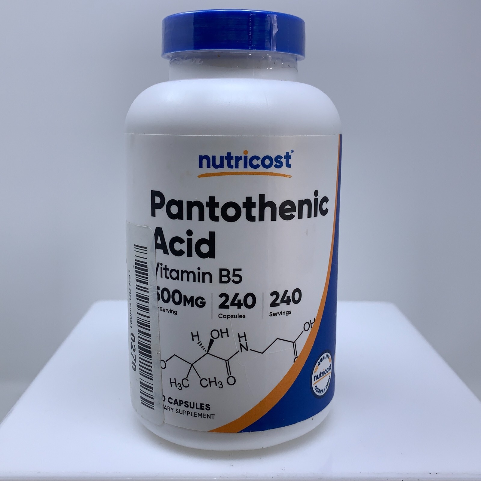 Nutricost Pantothenic Acid Vitamin B5 500mg Capsules 240 Count Exp 08