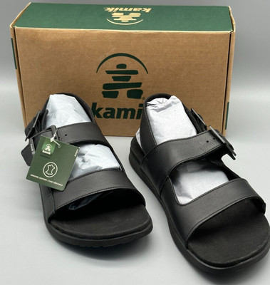 Купить kamik mens marty sandals in brown leather sz 12 new  display picture 1