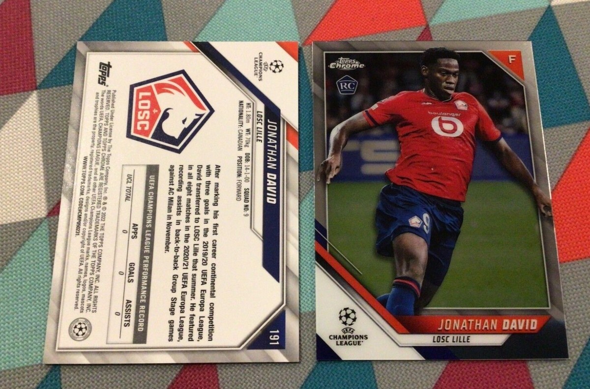 #191 Jonathan David LOSC Lille RC 2021-22 Topps Chrome UEFA Champions  league