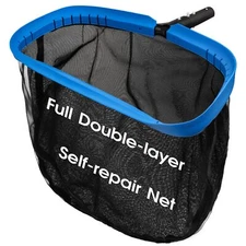 Upgraded Full Double Layer Pool Net Rake17.5'' Outer Heavy Duty Selfrepair Net &