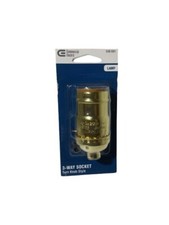 Commercial Electric Lamp Socket 2-3/4" 3-Way Brass Turn Knob 540 691