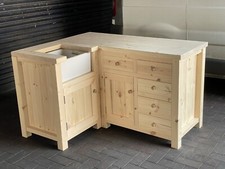 Belfast Sink Corner Unit Unpainted Solid Pine