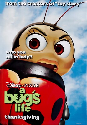 A BUG'S LIFE MOVIE POSTER 2 Sided ORIGINAL LADY BUG NM 27x40 KEVIN SPACEY
